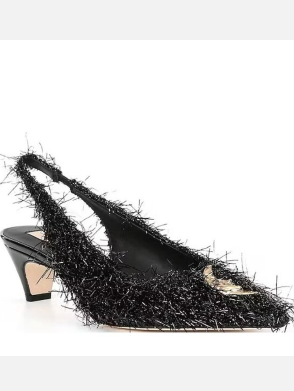 New Elizabeth Damrich X Antinio Melani Lunar Black Boule Slingback Low Sandal 6